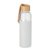 Bouteille En Verre Avec Silicone Et Bambou 500ml CHAI Blanche