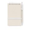 Carnet A6 + Stylo En Carton Et Papier Recyclé MITO SET Blanc De Face Carnet A6 + Stylo En Carton Et Papier Recyclé MITO SET Blanc De Face