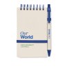 Carnet A6 + Stylo En Carton Et Papier Recyclé MITO SET Bleu Avec Marquage Carnet A6 + Stylo En Carton Et Papier Recyclé MITO SET Bleu Avec Marquage