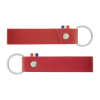 Porte Clés En Cuir Végétal PORTAVEGE Cognac Face Rouge Avant Arrière