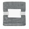 Couverture En Polaire Flanelle En PET Recyclé 120x150cm LOGAN Gris Foncé De Face