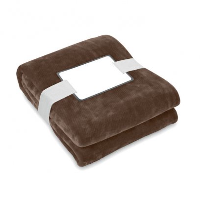 Couverture En Polaire Flanelle En PET Recyclé 280g 120x150cm LOGAN Chocolat