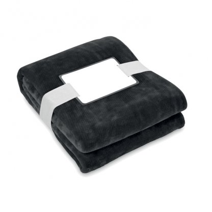 Couverture En Polaire Flanelle En PET Recyclé 280g 120x150cm LOGAN Noir