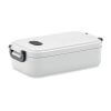 Lunch Box En PP Recyclé Avec Couvercle Hermétique 800ml INDUS Blanche De Face Lunch Box En PP Recyclé Avec Couvercle Hermétique 800ml INDUS Blanche De Face