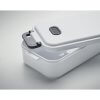 Lunch Box En PP Recyclé Avec Couvercle Hermétique 800ml INDUS Blanche Détail Boucles Silicone Lunch Box En PP Recyclé Avec Couvercle Hermétique 800ml INDUS Blanche Détail Boucles Silicone