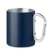 Mug Avec Poignée Mousqueton En Acier Inoxydable 300ml TRUMBA Bleu De Face