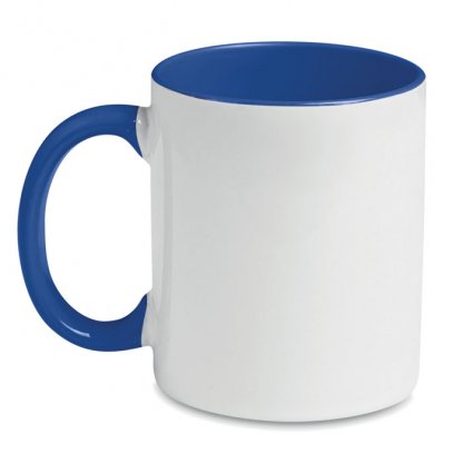Mug En Céramique Avec Intérieur Et Poignée Colorés 300ml SUBLIMCOLY Bleu Foncé Côté