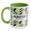 Mug En Céramique Avec Intérieur Et Poignée Colorés 300ml SUBLIMCOLY Vert Avec Marquage