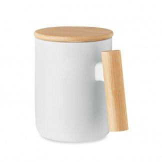 Mug en porcelaine et bambou personnalisable - 380ml - MAJEST