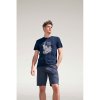 T Shirt Mixte En Coton Et Polyester Recyclés 170g ODYSSEY Bleu Marine Avec Marquage