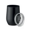 Verre Double Paroi En Acier Inoxydable Avec Couvercle 350ml CHIN CHAN Noir Ouvert Verre Double Paroi En Acier Inoxydable Avec Couvercle 350ml CHIN CHAN Noir Ouvert