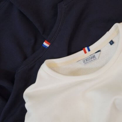 Sweat Shirt Mixte En Coton Molleton Non Gratté 310g THEO Détail Coutures
