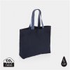 Grand Sac Shopping En Toile Recyclée Non Teintée 240g 32x14x57cm POKE Bleu Marine Co2