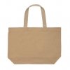 Grand Sac Shopping En Toile Recyclée Non Teintée 240g 32x14x57cm POKE Marron De Face