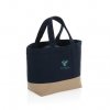 Sac Isotherme En Toile Recyclée Et Non Teinté 38x14x25cm SUNNY Bleu Marine Avec Marquage