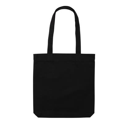 Tote Bag En Toile Recyclée Non Teintée 285g 36,5x6x36,5cm BLUES BIS Noir De Face