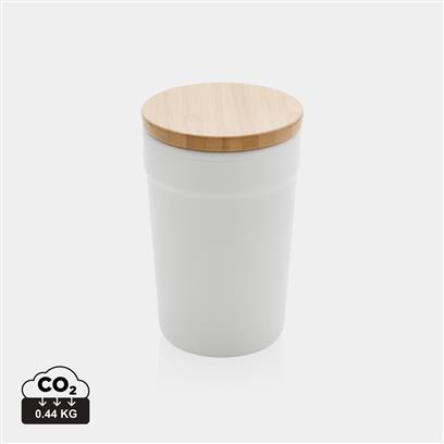 Mug En Plastique Recyclé Et Bambou 300ml BAM Blanc Co2