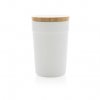 Mug En Plastique Recyclé Et Bambou 300ml BAM Blanc De Face Mug En Plastique Recyclé Et Bambou 300ml BAM Blanc De Face