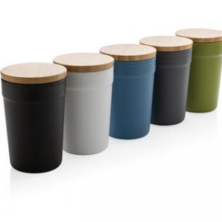 Mug publicitaire en plastique recyclé et bambou - 300ml - BAM