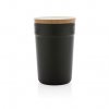 Mug En Plastique Recyclé Et Bambou 300ml BAM Noir De Face Mug En Plastique Recyclé Et Bambou 300ml BAM Noir De Face