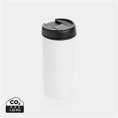 Mug Isotherme En Acier Inoxydable Recyclé Et Liège 300ml METRO Blanc Co2
