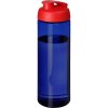 Bouteille Sport En Plastique Issu Des Océans Couvercle à Bascule 850ml ECO VIBE Bleu Rouge
