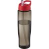 Bouteille Sport En Plastique Issu Des Océans Couvercle Bec Verseur 700ml ECO TEMPO Charbon Rouge