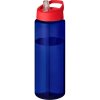 Bouteille Sport En Plastique Issu Des Océans Couvercle Bec Verseur 850ml ECO VIBE Bleu Rouge