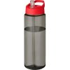 Bouteille Sport En Plastique Issu Des Océans Couvercle Bec Verseur 850ml ECO VIBE Charbon Rouge
