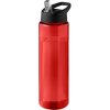 Bouteille Sport En Plastique Issu Des Océans Couvercle Bec Verseur 850ml ECO VIBE Rouge Noir