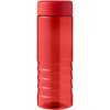 Bouteille Sport En Plastique Issu Des Océans Couvercle Plat 750ml ECO TREBLE Rouge Face
