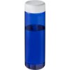 Bouteille Sport En Plastique Issu Des Océans Couvercle Plat 850ml ECO VIBE Bleu Blanc