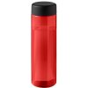 Bouteille Sport En Plastique Issu Des Océans Couvercle Plat 850ml ECO VIBE Rouge Noir