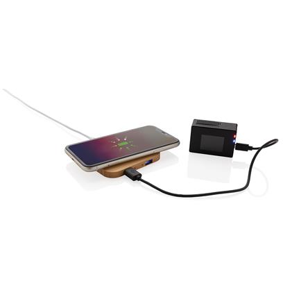 Chargeur sans fil avec ports USB personnalisable en bambou