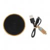 Enceinte Bluetooth Lumineuse En Bambou Certifié 3W ROUND Noir Vue Du Dessus Enceinte Bluetooth Lumineuse En Bambou Certifié 3W ROUND Noir Vue Du Dessus