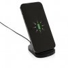Support Sans Fil Double Bobine En Plastique Recyclé 15W BONO Noir Avec Téléphone Support Sans Fil Double Bobine En Plastique Recyclé 15W BONO Noir Avec Téléphone