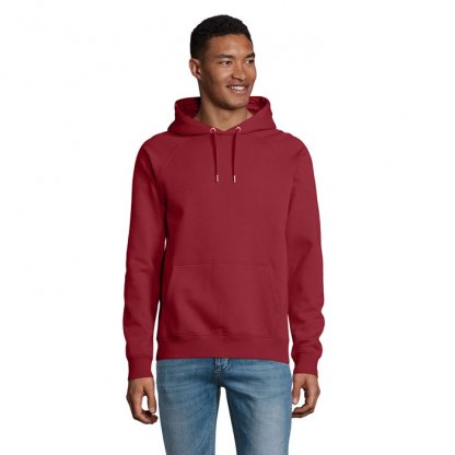 Sweat Shirt Mixte à Capuche En Coton Bio Et Polyester Recyclé – 280g – STELLAR Bordeaux