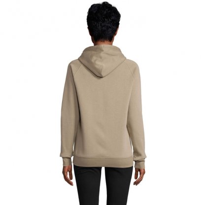 Sweat Shirt Mixte à Capuche En Coton Bio Et Polyester Recyclé – 280g – STELLAR Kaki De Dos