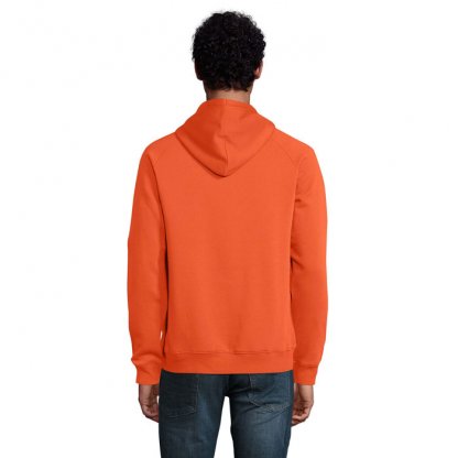 Sweat Shirt Mixte à Capuche En Coton Bio Et Polyester Recyclé – 280g – STELLAR Orange De Dos