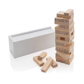 Jeu de blocs en bois promotionnel dans boite en bois certifié - DELUXBOIS