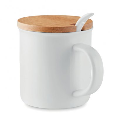 Mug En Porcelaine Et Bambou Avec Cuillère 380ml KENYA