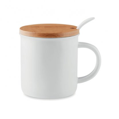 Mug En Porcelaine Et Bambou Avec Cuillère 380ml KENYA Côté