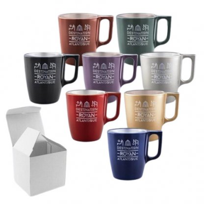 Mug En Verre Trempé Teinté Métal 250ml Toutes Couleurs