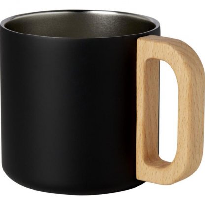 Mug Double Paroi En Acier Inoxydable Recyclé 360ml BJORN Noir