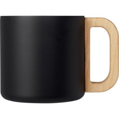 Mug Double Paroi En Acier Inoxydable Recyclé 360ml BJORN Noir Face 2
