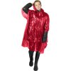 Poncho De Pluie Jetable En Plastique Recyclé MAYAN Rouge Porté Poncho De Pluie Jetable En Plastique Recyclé MAYAN Rouge Porté