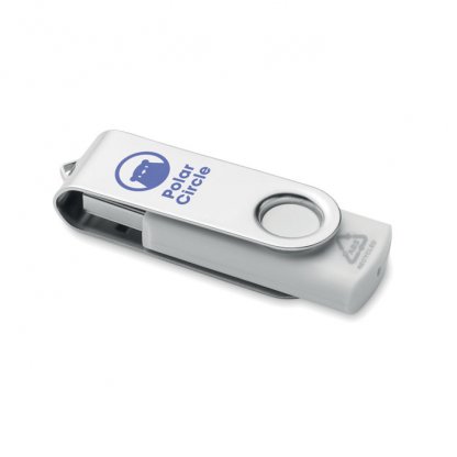 Clé USB Pivotante En Plastique Recyclé TECHMATE RABS Avec Logo
