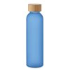 Bouteille En Verre Givré Avec Bouchon En Bambou 500ml ABE Bleu Bouteille En Verre Givré Avec Bouchon En Bambou 500ml ABE Bleu