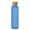 Bouteille En Verre Givré Avec Bouchon En Bambou 500ml ABE Bleu Remplie Bouteille En Verre Givré Avec Bouchon En Bambou 500ml ABE Bleu Remplie