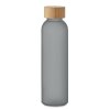 Bouteille En Verre Givré Avec Bouchon En Bambou 500ml ABE Gris Bouteille En Verre Givré Avec Bouchon En Bambou 500ml ABE Gris